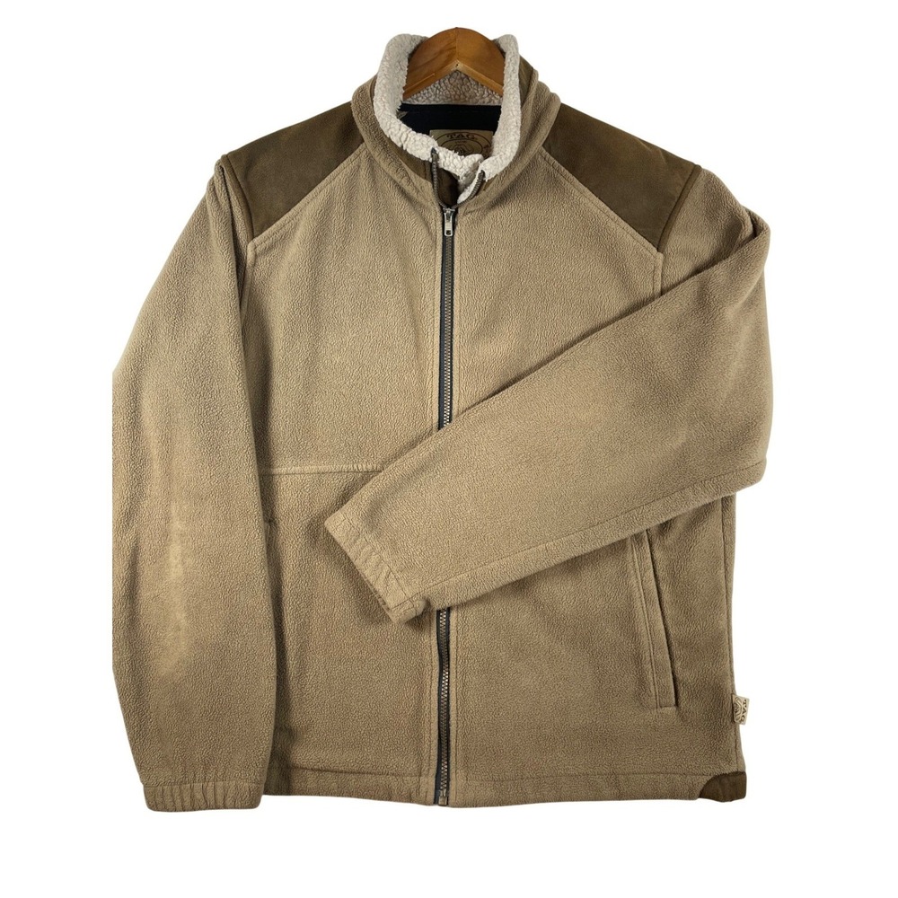 TAG Safari Outdoor Clothing Men Fleece Jacket Sherpa Lined Sandstone Size M
